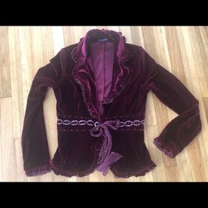 Capri velvet stretch cardigan blouse sz 8/10